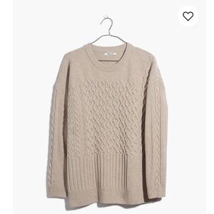 Madewell Marino Wool Cableknit Tunic Sweater NWT